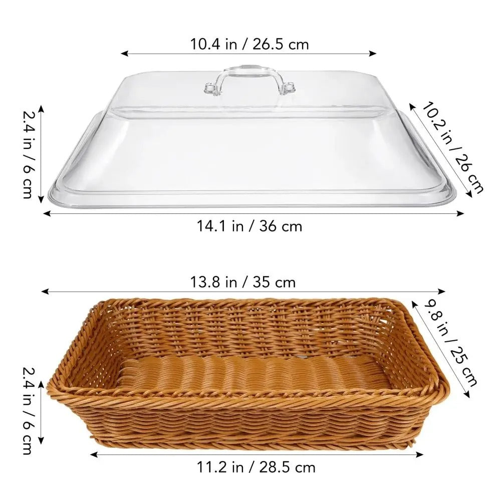 Cesta de Mesa Mônaco com Cúpula Transparente